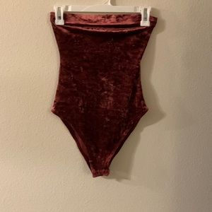 Strapless felt bodysuit